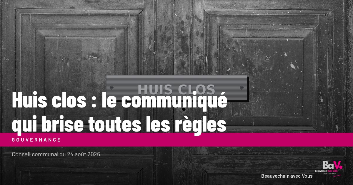 Huis clos : le communiqué qui brise toutes les règles