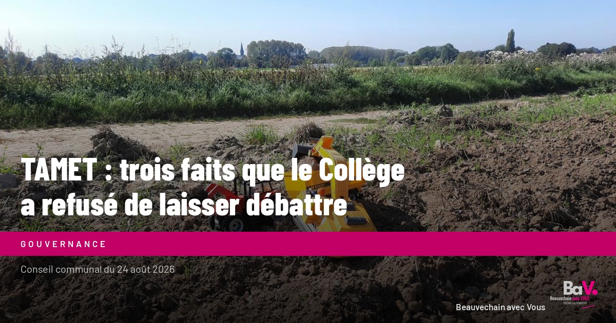 TAMET : trois faits que le Collège a refusé de laisser débattre
